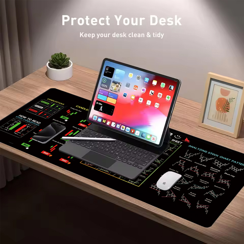 EXCO Stock Market Trader Leath - Gaming Keyboard And Mouse Pad 评论和价格