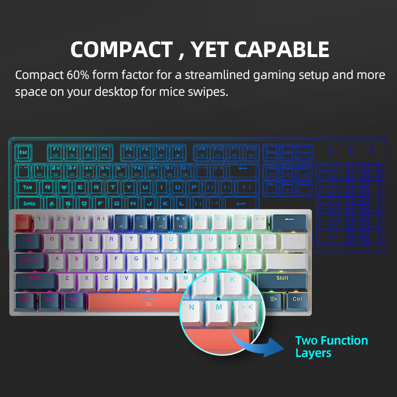 K500-B61 Machenike Mini Mechan - Gaming Keyboard E Yooso 评论和价格