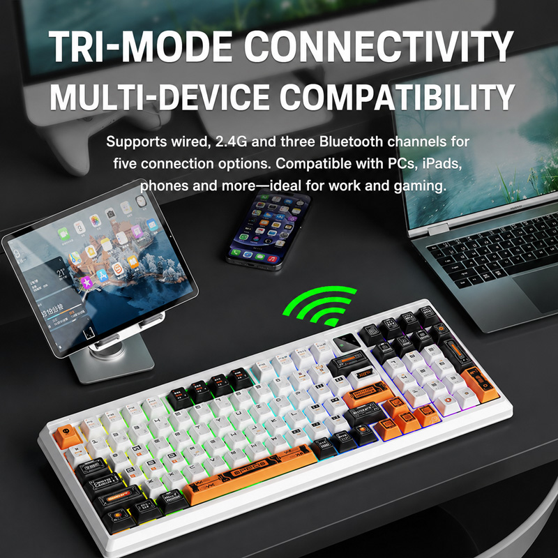 Langtu T98 Three-Mode Wireless - Gaming Keyboard No Noise 评论和价格
