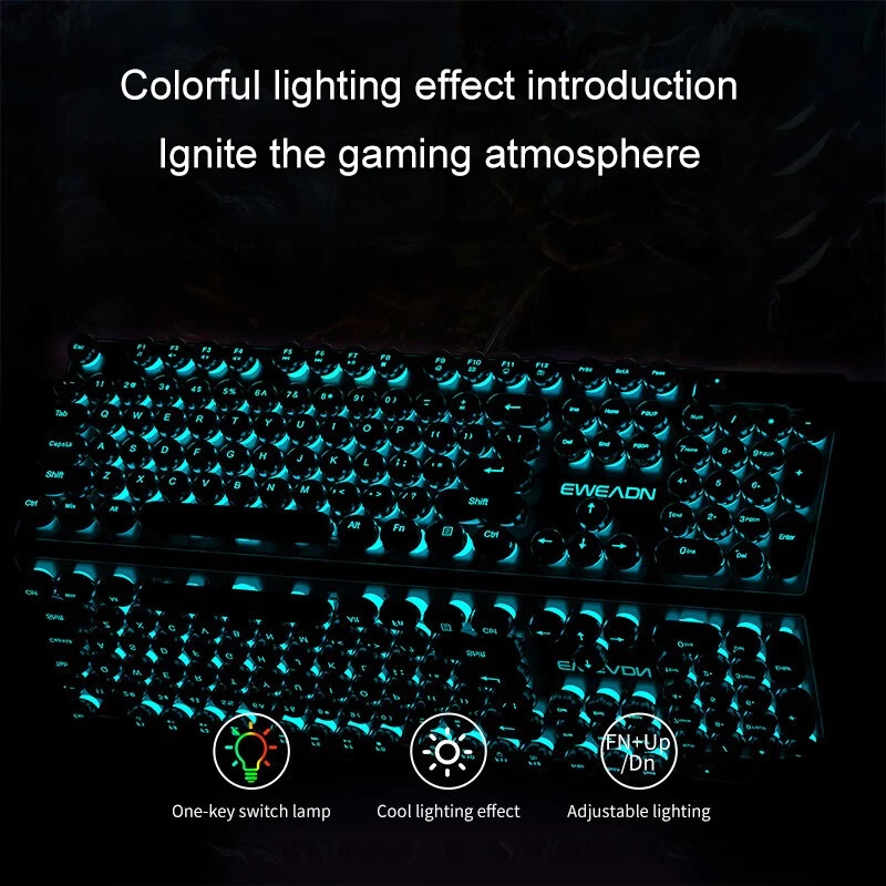 Retro Punk Mechanical Feel Key - Gaming Keyboard And Mouse 评论和价格