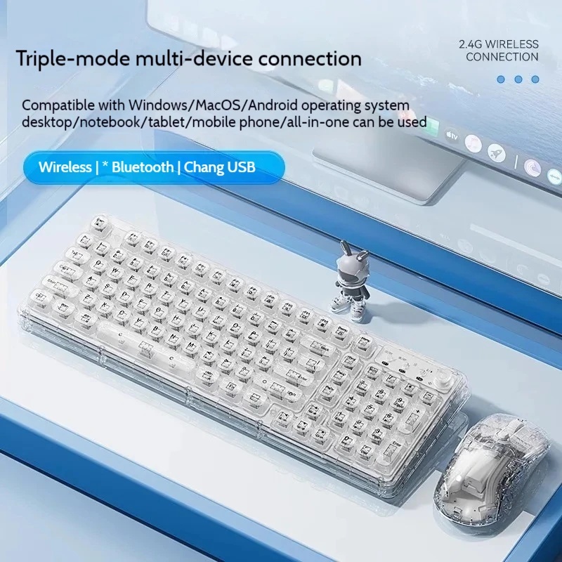 Transparent Ice Crystal Wirele - Keyboard Gaming Mac 评论和价格
