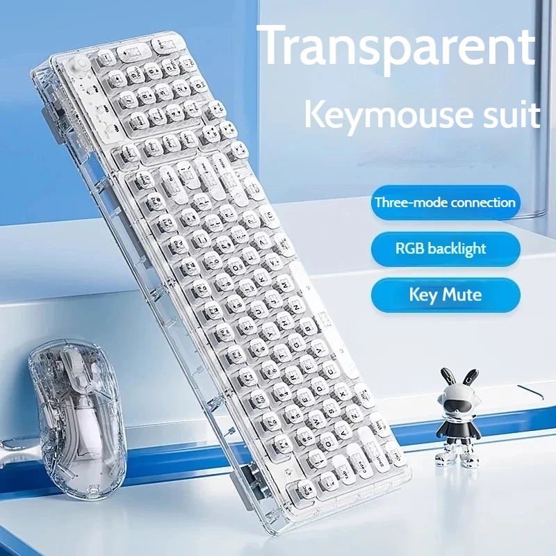 Transparent Ice Crystal Wirele - Keyboard Gaming Mac 评论和价格