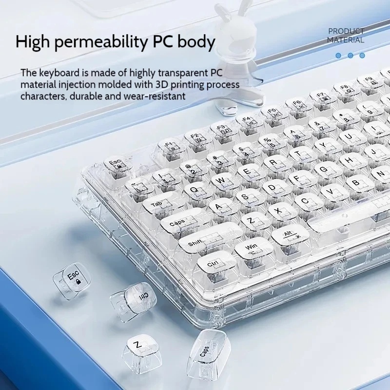 Transparent Ice Crystal Wirele - Keyboard Gaming Mac 评论和价格