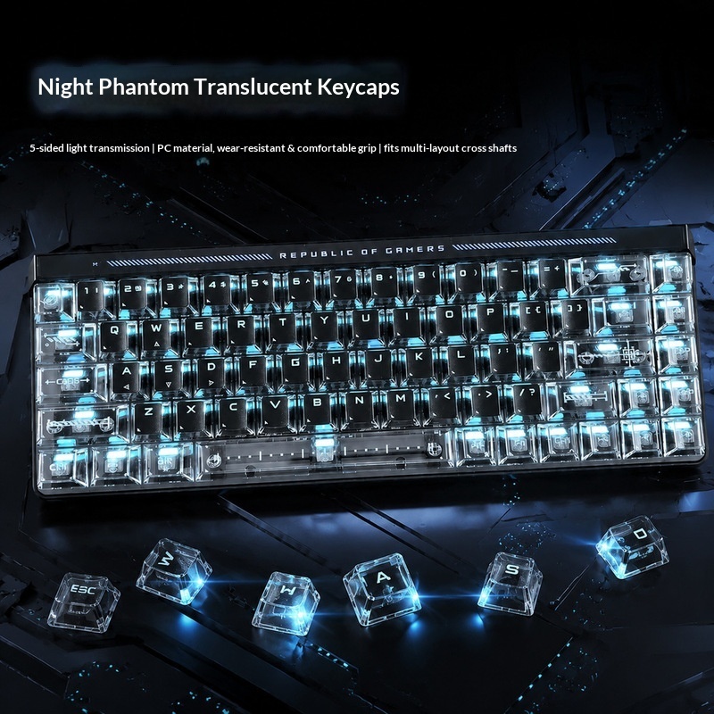 Transparent Backlit Keycaps OE - Keyboard Gaming Black 评论和价格
