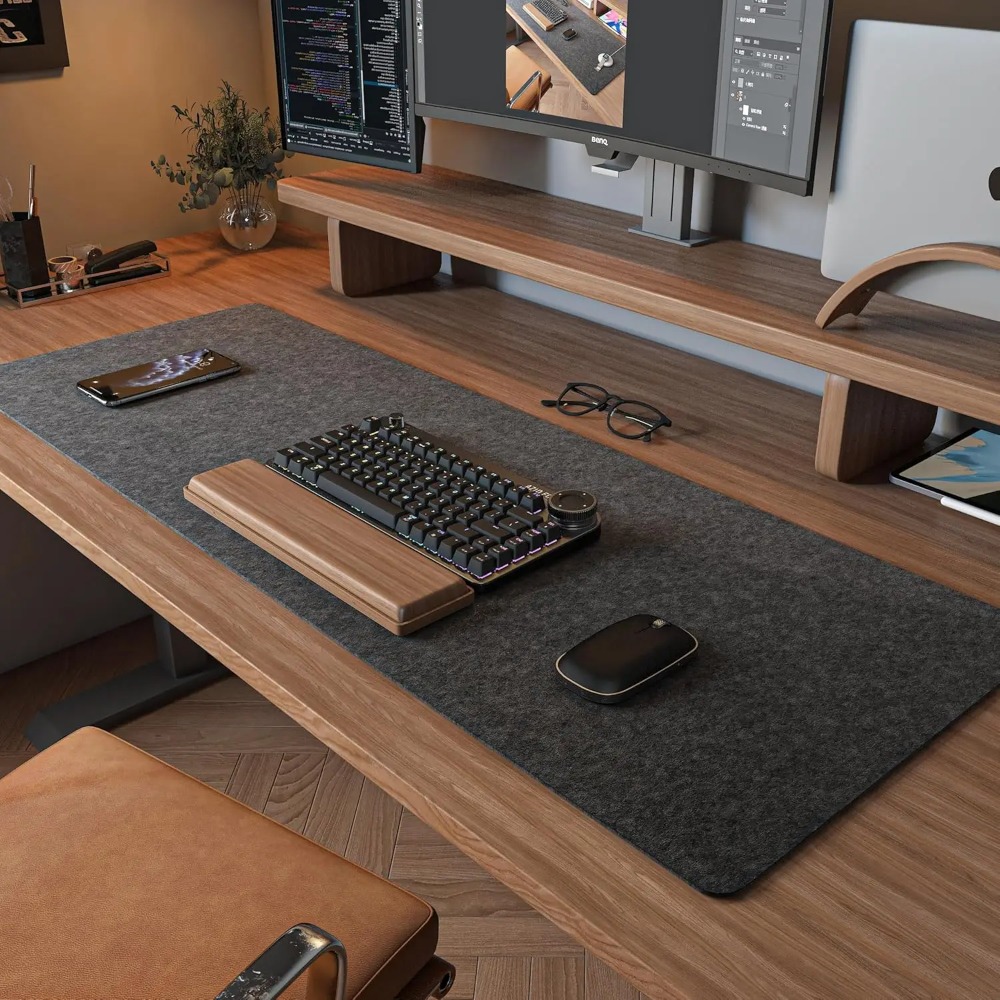 Felt Desk Mat Computer Mat for - Gaming Keyboard And Mouse Pad 评论和价格