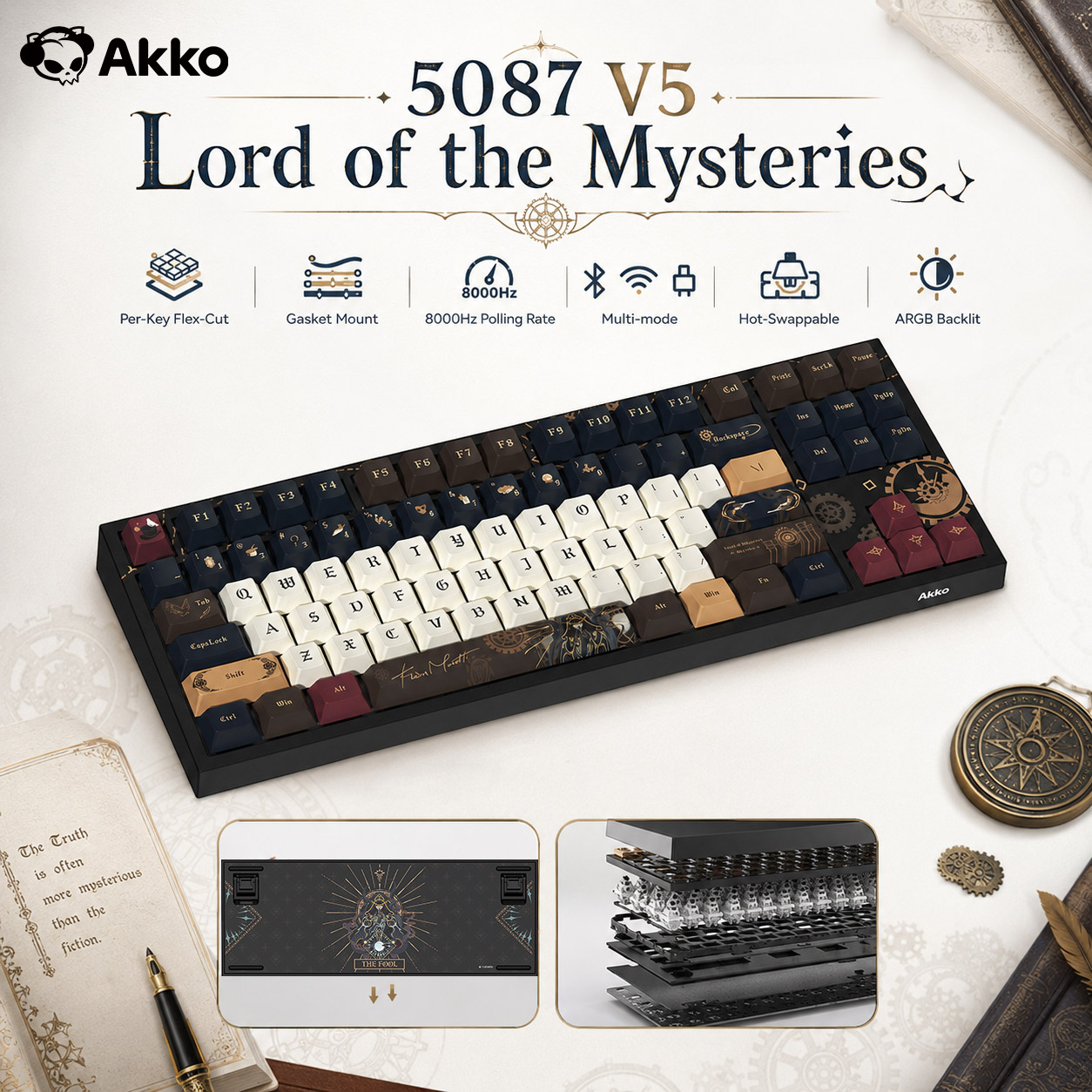 Akko Lord of the Mysteries Wir - Gaming Keyboard Tkl 评论和价格