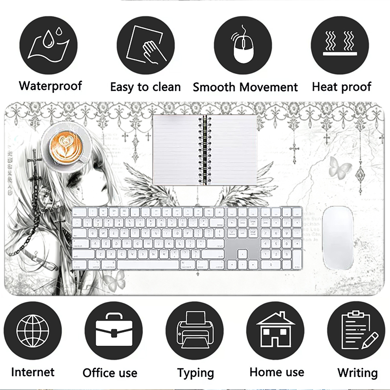 Leather Mousepad Black White A - Gaming Keyboard And Mouse 评论和价格