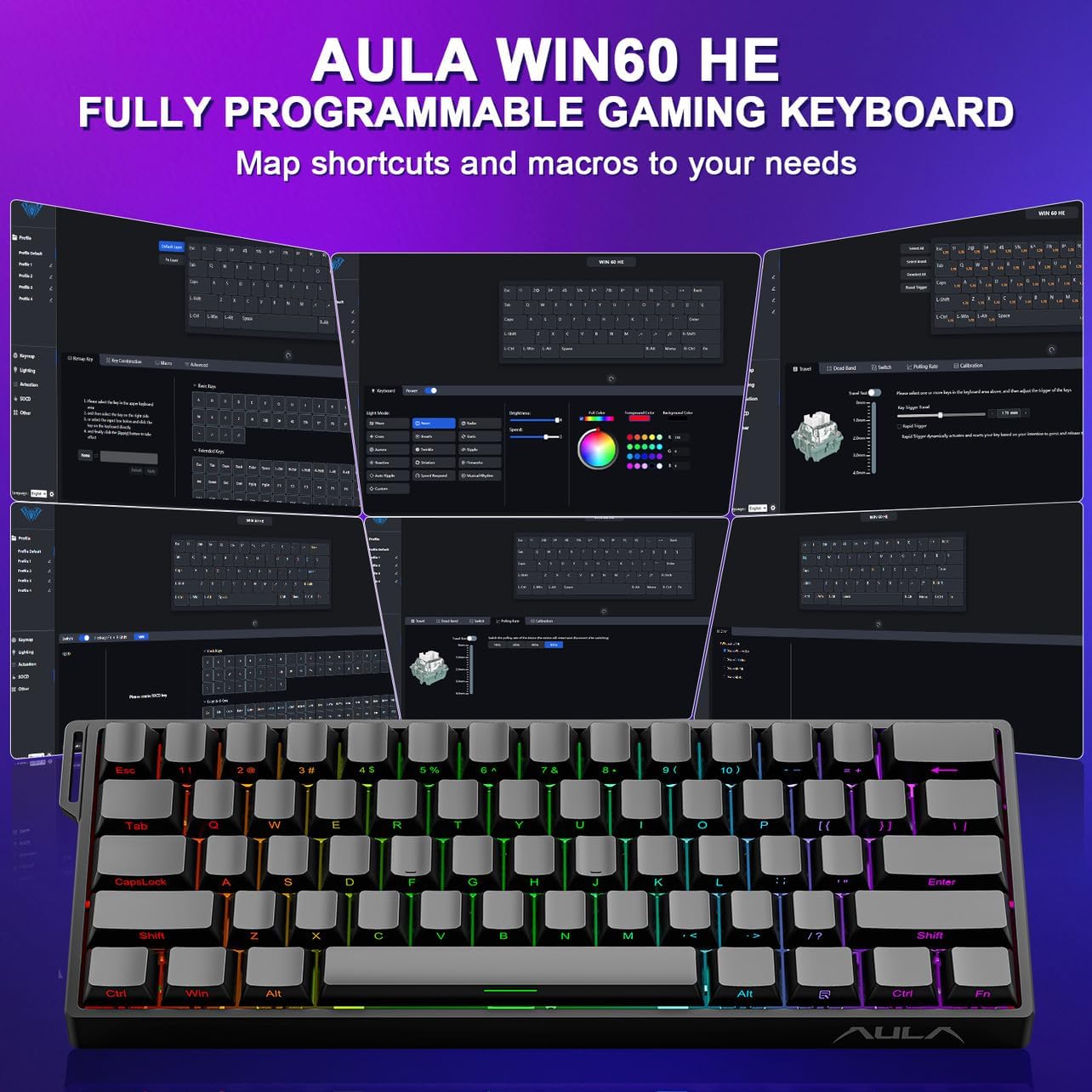 AULA WIN60 WIN68 HE Magnetic W - Gaming Keyboard 1 Hand 评论和价格